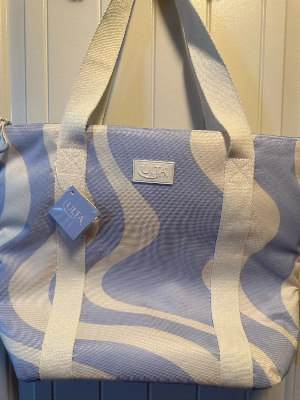 Ulta Beauty Blue & White Wave Canvas Tote